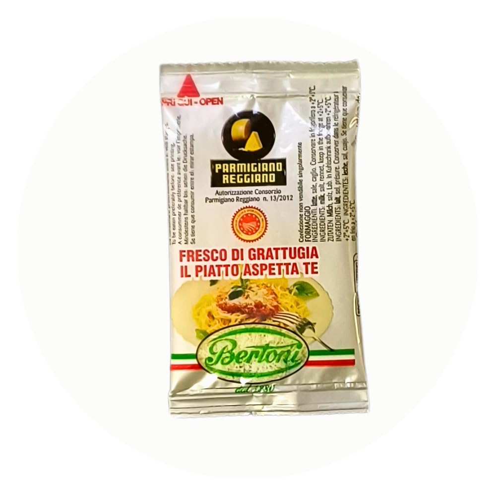 Parmigiano Reggiano DOP Gerieben – Monodosen à 5 g – 200 Beutel (1 kg) – Praktisch & Frisch – Authentischer italienischer Käse