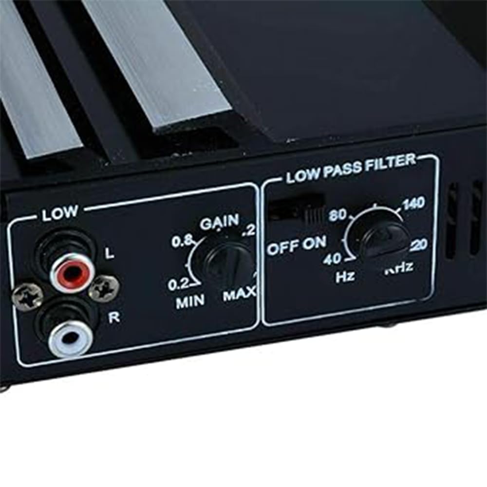 Amplificador de Audio Coche 4 Ohm 3800W Super Bass Subwoofer Estéreo, 20HZ-20khz Canal de Alta Potencia Metal Shell