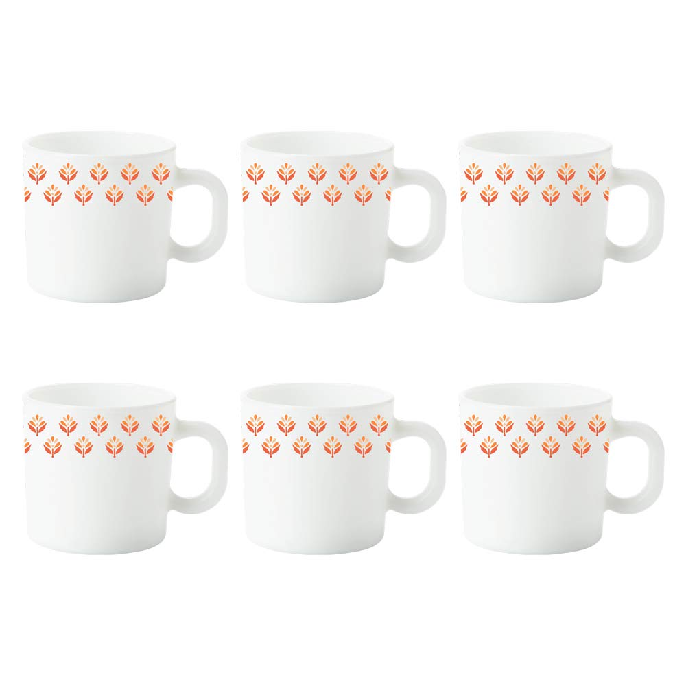 Larah by Borosil Gardenia Opalware Tea/Coffee Mug Set | 6 pcs Set, 180 ml Each | Microwave & Dishwasher Safe, Bone-Ash Free | Crockery Set Ideal for Daily Use & Gifting | White (B07G4F66XY) Amazon Price History, Amazon Price Tracker