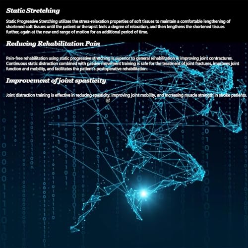 Emiplegia - Dispositivo di riabilitazione per esercizi post-operatori per articolazione del ginocchio e arti inferiori, dispositivo flessibile per esercizi con angolo regolabile da 10° a 140°