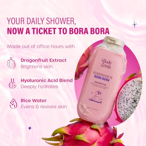 Image of Plum BodyLovin' Boardroom In Bora Bora Shower Gel | Hydrating & Brightening Body Wash | Dragonfruit Extract, Hyaluronic Acid Blend & Rice Water | Sweet Tropical Fragrance | 250 ml