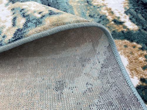 Image of Modern 3x5 Feet (90x150 CM) Silk Touch Carpet for Living Room Bedroom | Washable Anti-Skid | Multicolor Paisley Pattern | Stain-Resistant Floor Rug for Bedroom Drawing Room