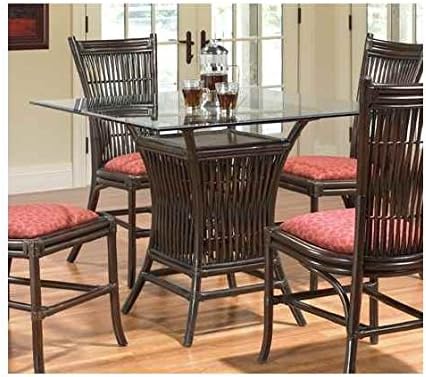 Bali Rattan Dining Table w Glass Top in Coffee Bean (641)