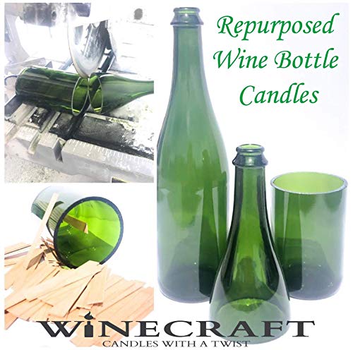 Wooden Wick - Recycled Wine Bottle Candle - Wood Wick Scented Soy Red Wine Lover Gift (Merlot) #TOP7