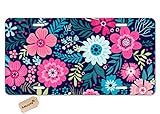 Amcove License Plate Bright All Over Flower Pattern Print - Bright Colored Boho Hippie Folk Floral Pattern - Auto License Plate 6" x 12" inch