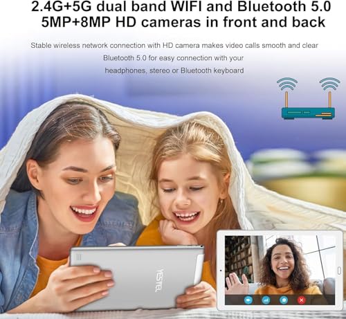 Image of YESTEL 2025 Tablet Android 13 Tablet 10.1 inch with Octa-Core Processor,10GB RAM+64GB ROM (Expand to 1TB),Dual 5MP+8MP Camera,WiFi, Bluetooth, GPS,6000mAh -Silver