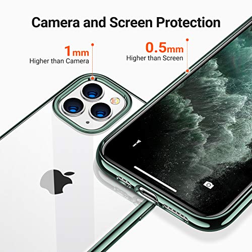 TORRAS Crystal Clear Compatible for iPhone 11 Pro Case, [Non-Yellowing] Shockproof Protective Soft Slim Thin Cover for iPhone 11 Pro Phone Case 5.8", Midnight Green — view 4