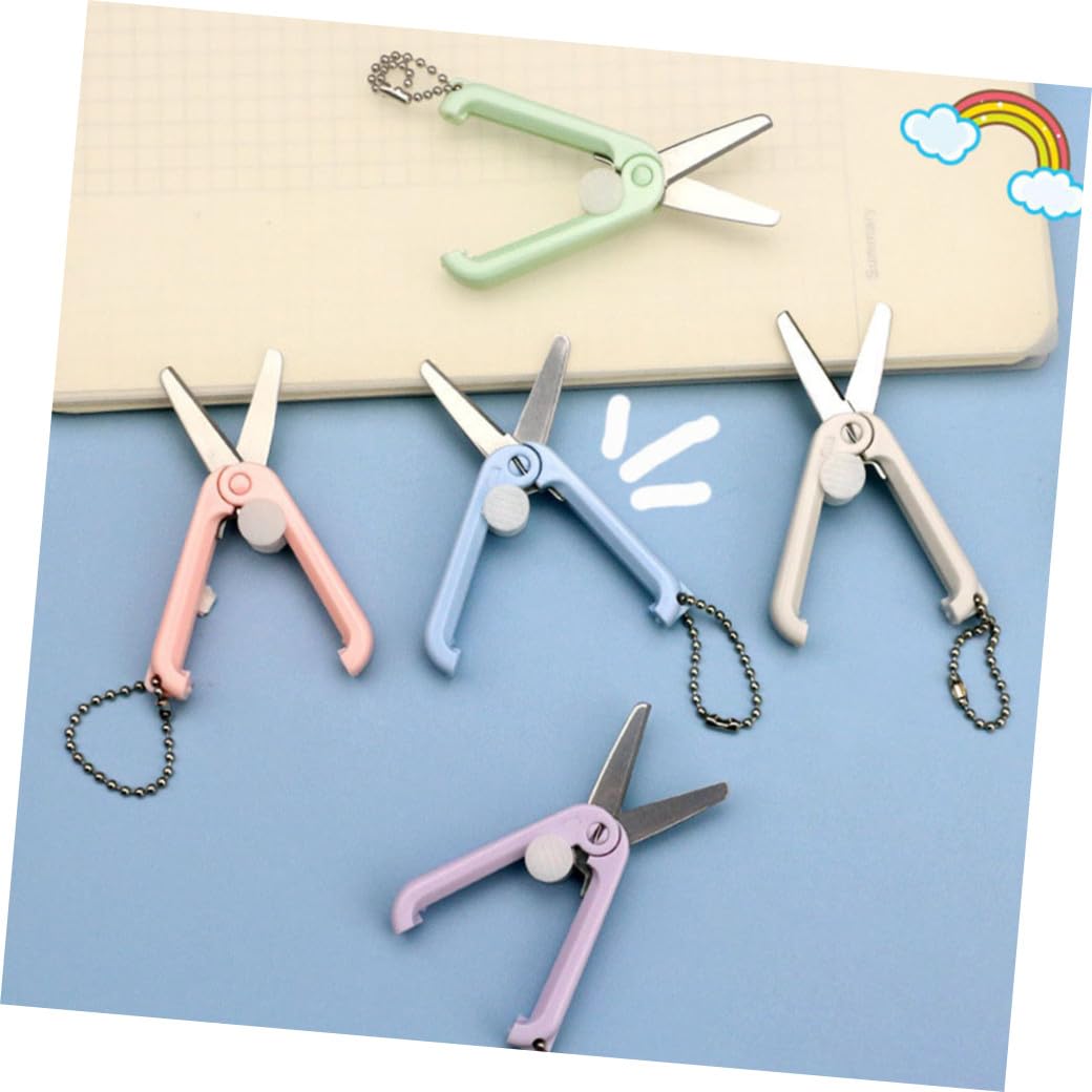 Tofficu 3 Ensembles Ciseaux Portables Coupe-Coutures Ciseaux À Tissu Petits Pour Coupe-Fil D'Artisanat Sans Danger Pour Les Enfants De Travail 5 pièces * 3