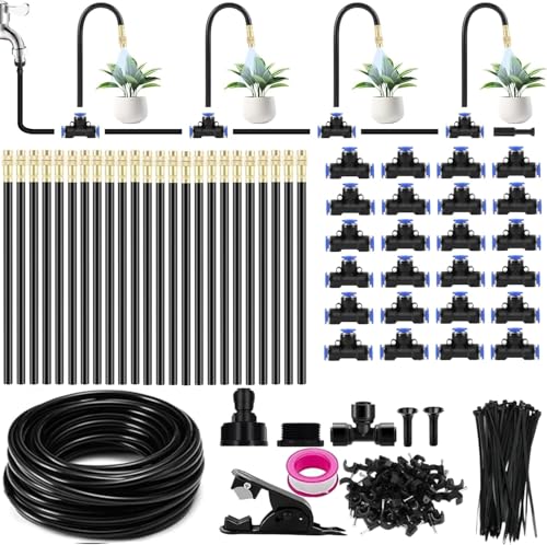 Système d'Irrigation Goutte-à-Goutte, Brumisateur Terrasse Exterieur, Kit d’Irrigation Système de Brumisateur Extérieur 20M avec 24 Buse Brumisatrice...