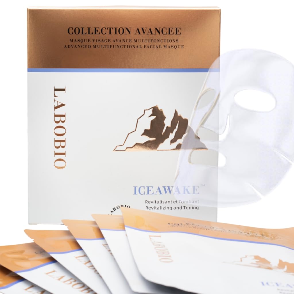 ICEAWAKE 6 Pezzi Maschera Collagene Viso,Maschera Facciale Avanzata per l’equilibrio della pelle,Migliora l’estetica,Minimizzare i Pori