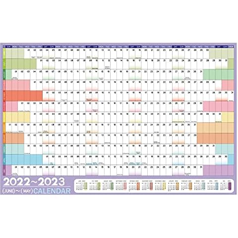 VEYLIN Wall Planner 2022-2023, JUNE 2022 - MAY 2023 Wall Calendar Yearly Planner With Stickers A1 Large 85cm X 58cm Cover