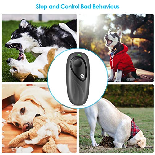 Zomma Anti Barking Device, Ultrasonic Dog Bark Deterrent, 2 in 1 Adjustable Frequency Dog Barking Deterrent Devices Handheld Dog Training Device with LED Indicator Wrist Strap for Indoor Outdoor