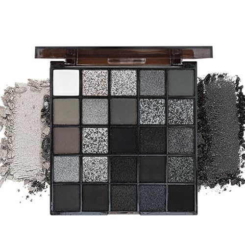 Paleta de sombras de ojos ahumadas, sombra de ojos Smokey - 25 colores de maquillaje de sombra de ojos ahumado | Sombra de polvo gótico combinable, sombra de ojos de fresco para Navidad Pascua Hallowe