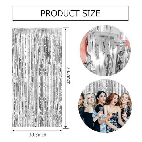 2 Pack Cortinas Decorativas Plata 39.4 x 78.7 in miniatura 7