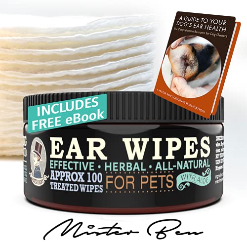 Mister Ben’s Ear Wipes for Dogs – Extra Large Treated Pads with Aloe to Gently Clean & Soothe Dog Ears, Reduce Odors & Discomfort – Approx. 100 XXL 3