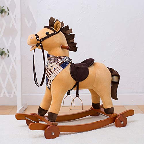 Schaukelpferd QIQIDEDIAN, Holzpferd, festes, Baby, kleines Holzpferd, Rad mit Doppelnutzung, Spielzeuggeschenk – Bild 6