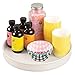 mDesign Especiero Giratorio para Cocina – Elegante Estante para Especias, Pimienta, Ingredientes de Hornear o conservas – Bandeja giratoria Redonda para aparador o armarios de Cocina – Color Crema