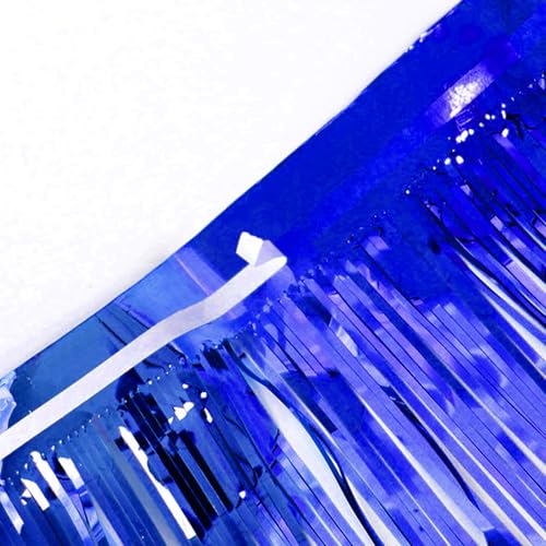 Image of Blue Parade Float Fringe, Banners,Blue Fringe Garland,For Parade Float Decorations,Graduation Ceremony Decorations Festival Celebration,11.8 in x 9.8 ft,4 pack