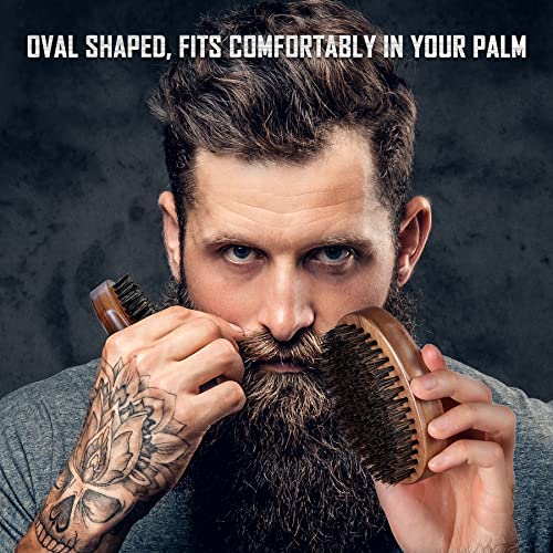 Bfwood US-BFW-6260 Boar Bristle Beard Brush - Black Wood Walnut Military Style thumb #1