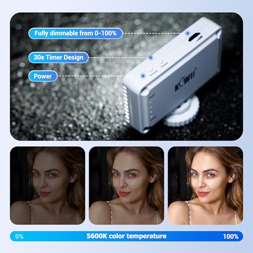 Image of Kiwifotos Mini LED Video Light for Sony ZV-E10 II ZVE10 ZV-1F ZV1F ZV-1 ZV1 | for Canon PowerShot V1 EOS R50V & More Cameras, Flash Attachment Accessories for Vlog Shooting Record, Portable Rechargeable