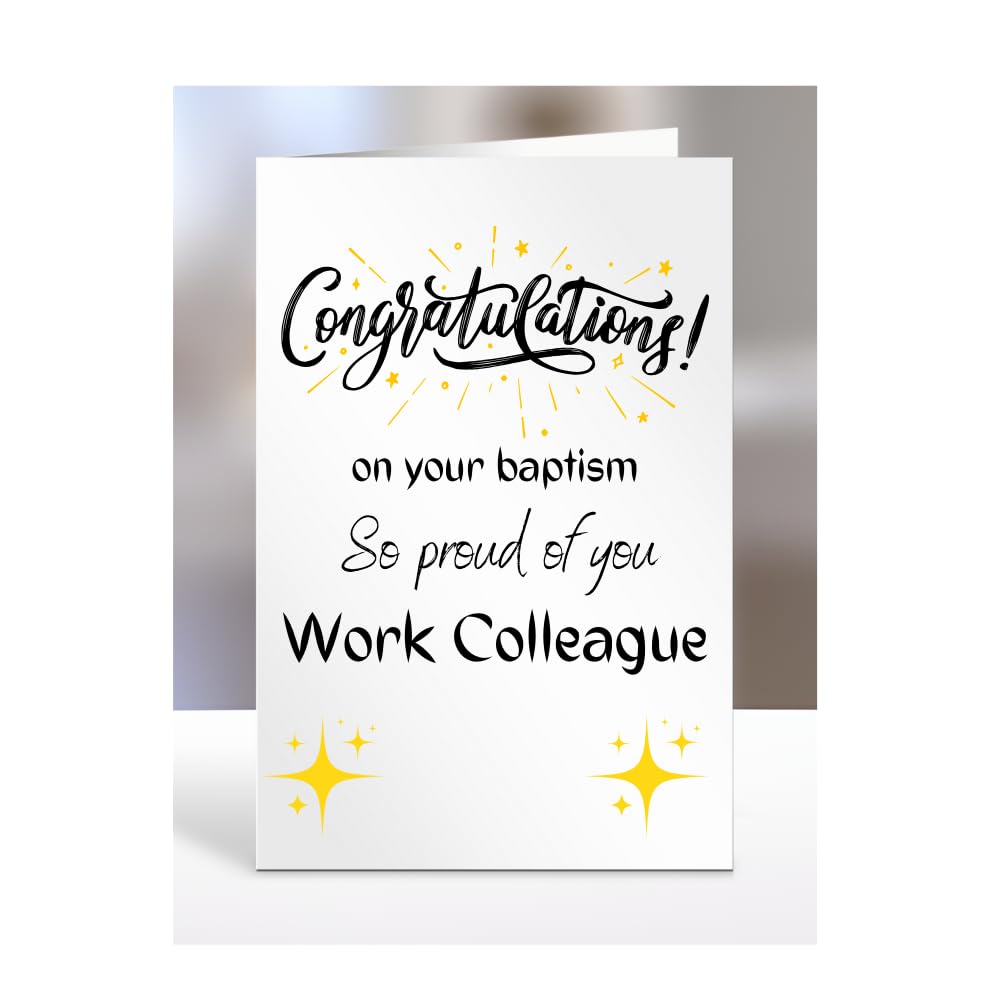 Congratulations on your baptism card for Work Colleague, boy, girl, female, male, men, women, him, her, gifts, presents, from, A5-232_221