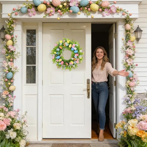 Couronne de Pâques artificielle décoration de cheminée et jardin