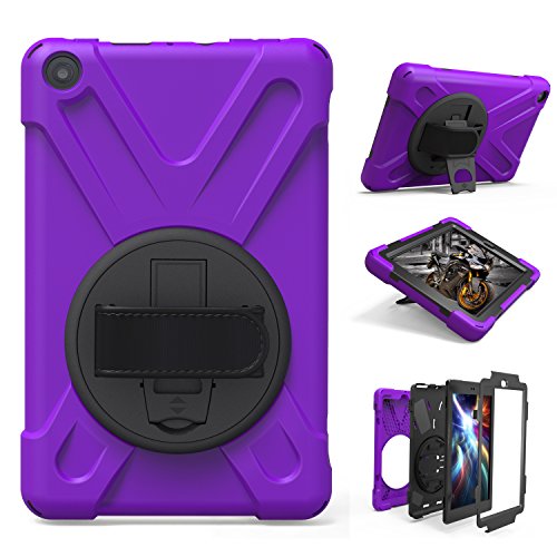 Amazon Fire HD 8 �P�[�X (2018/2017���f���K�p) 360�x ��] �n���h�z���_�[ �X�^���h �X�g���b�v �ϏՌ� �h�o ��v ��� �Ў� �ϋv �����h�~ �L�b�Y �q�� ���� ������� �n�[�h Amazon Fire HD 8 �P�[�X