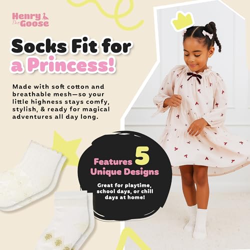 5 Pairs Ruffle Socks for Toddler Girls – Breathable Cotton Mesh, Frilly & Giftable Baby Dress Socks (2-4T)2