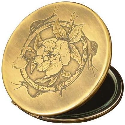 Happy Laboratory Hand Mirror, Gold, Diameter 2.9 x Thickness 0.3 inches (7.4 x 0.8 cm)
