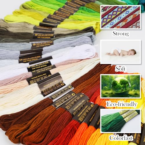 Image of Embroidery Floss, Cross Stitch Thread, Embroidery Thread, Friendship Bracelets Floss, Crafts Floss, Rainbow Color, 100 Skeins