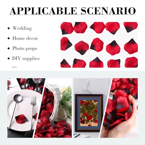 Domestar HR2659 4000Pcs Fake Rose Petals, Artificial Flower Petals Silk Red Rose Petals Fabric Petals thumb #3