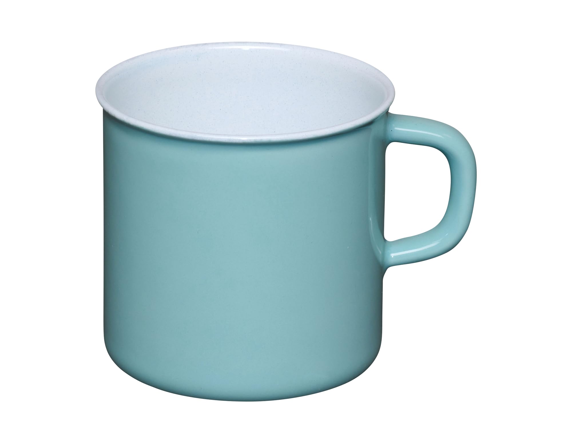 Riess, 0208-109, Emaillebecher mit Bördel, Kaffeebecher, Tasse, 8cm Durchmesser, 0.375 Liter Inhalt, Farbe NATURE GREEN LIGHT