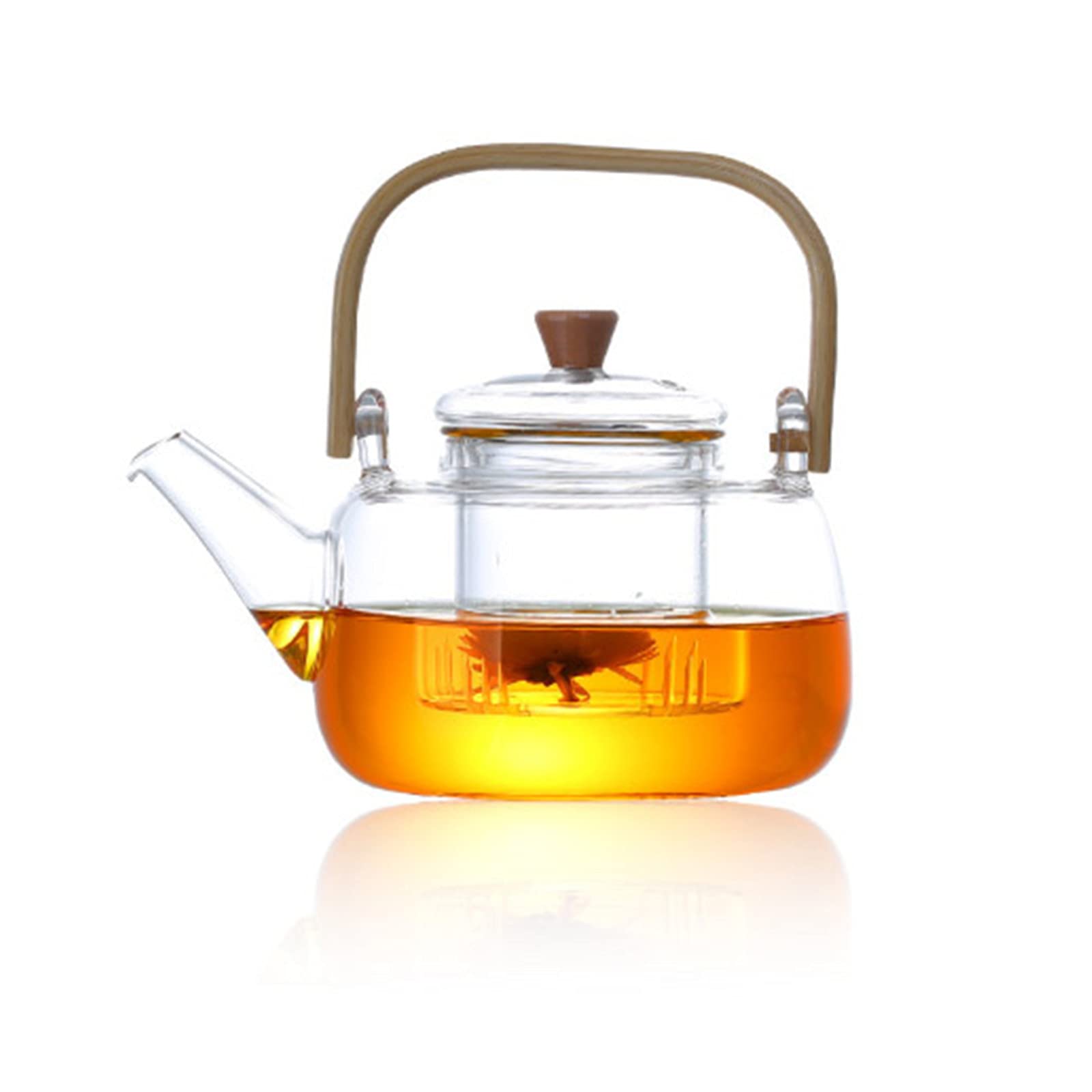 Glass Teapot,Stovetop Safe Glass Tea Kettle with Infuser,for Tea and Coffee,Borosilicate Tea Pot for Loose Tea