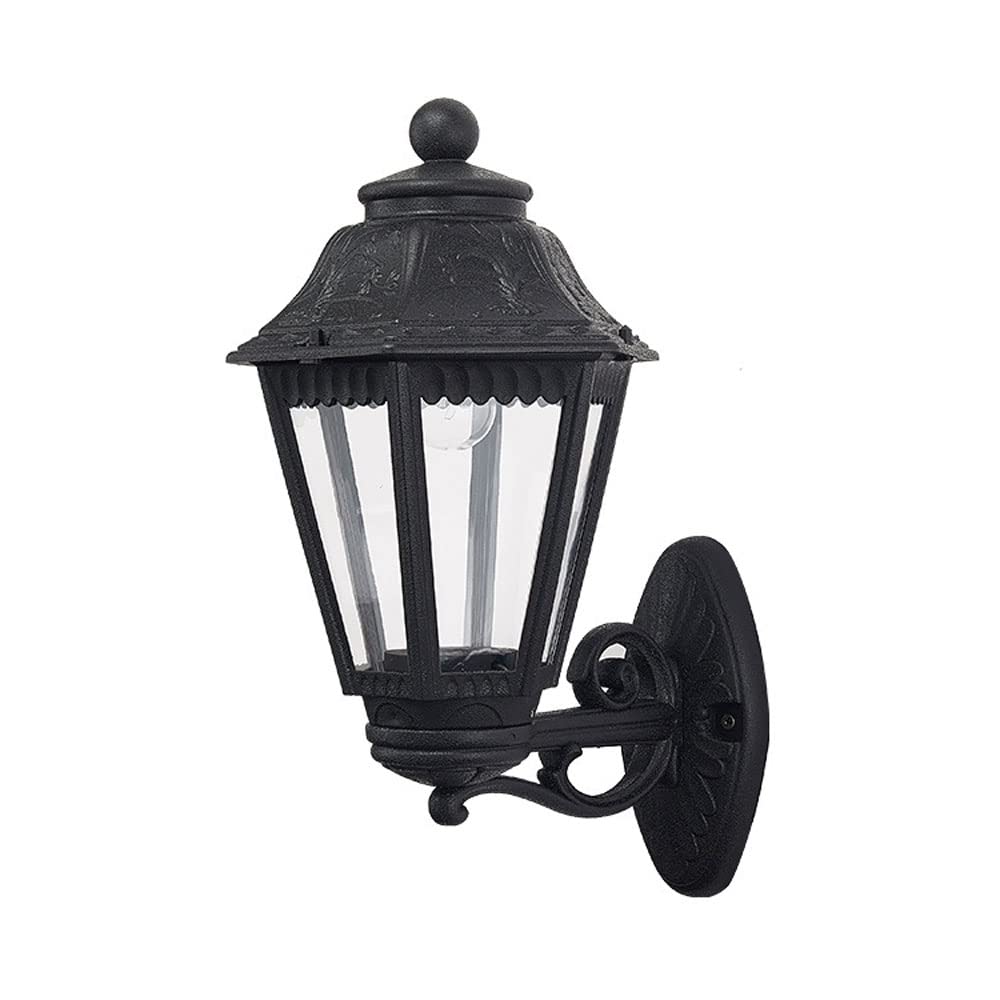 Applique murale extérieure E27 hexagone étanche luminaire noir pour jardin et terrasse