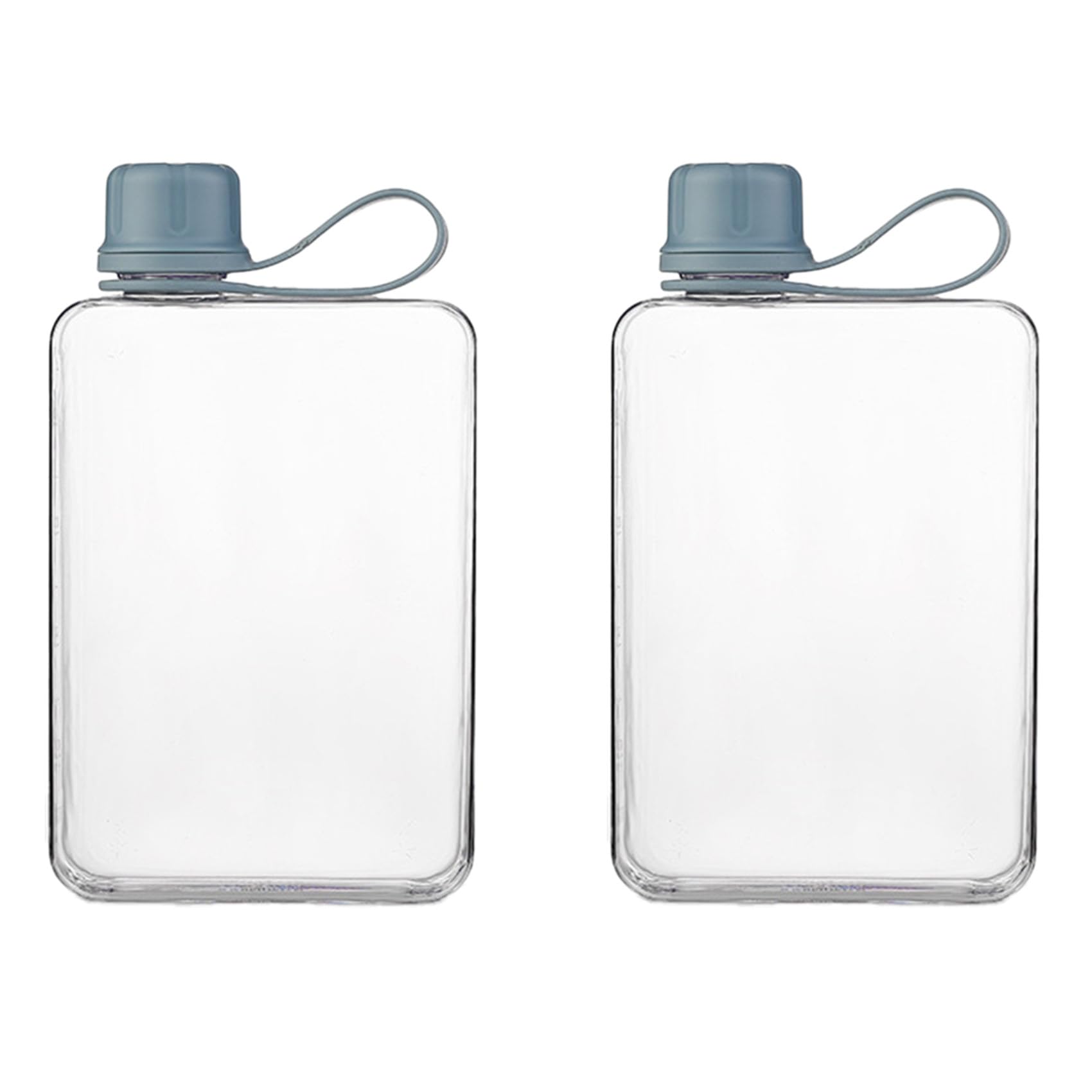 Hndhbfgrt 2X Square Water Bottle 500ml Portable Flat Drink Cups Slim Cold Flask Sports Water Bottle Summer Water Flask A