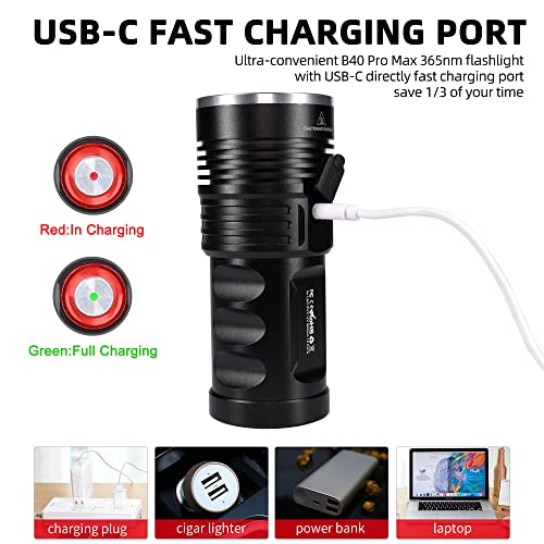 Darkbeam Blacklight Uv Flashlight 365Nm Woods Lamp, Powerful Usb Rechargeable 36W Led Ultraviolet Black Light 370Nm - Pet Urine Detector - Fluorescent Mineral, Scorpions, Leak Detection - Resin Curing #TOP4