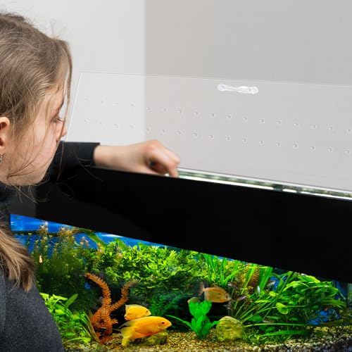 Image of Sieral Aquarium Polycarbonate Canopy Set 29 x 11.38 x 0.12 Inch for 20 /29 /37 Gallon Without Center Brace Aquariums Cover Fish Tank Lid with a Hook Knife, Breathable Hole, Handle Clear