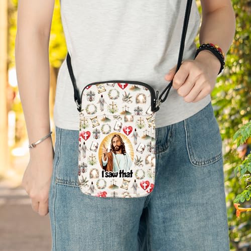 LEVLO Jesus Crossbody Bag Religious Gift I Saw That Jesus Christian Shoulder Bag Religious Christian Crosses Merch4