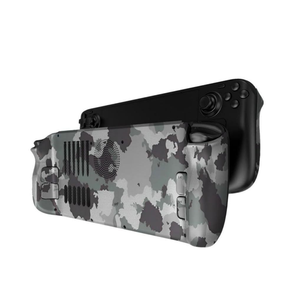 Replacement Back Plate Shell Faceplate for Steam Deck, Handheld Console DIY Housing Case Bottom Panel with Cooling Vent Heat-Dissipation (Camouflage)