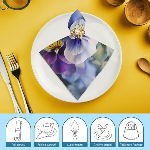 Servilletas de Tela Estampadas Pansy Perfection 2 Pzas miniatura 7