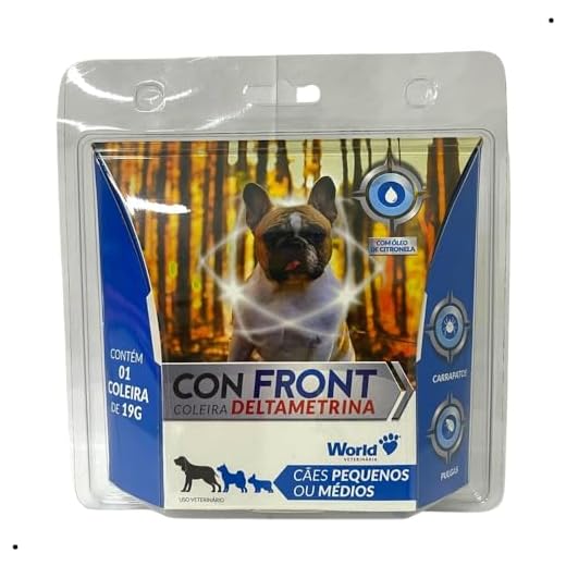 Con Front Coleira Antipulgas e Carrapatos Cães Pequenos e Médios 48cm