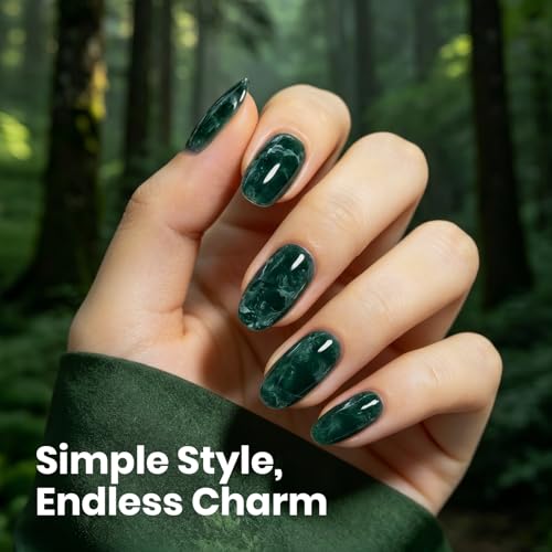 Image of Beetles Dark Green Gel Polish - Forest Shadow, 1pc 15ml Full Size HEMA-Free Deep Forest Green Fall Gel Polish Soak Off UV LED, Glossy Solid Color Nail Art Salon DIY Manicure