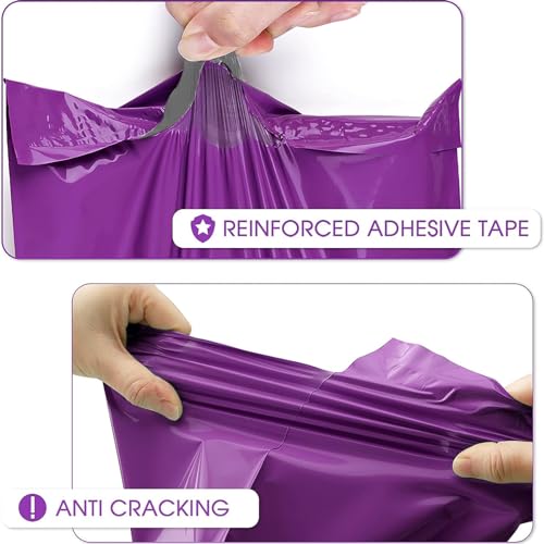 Image of Metronic Purple Poly Mailers 14.5x19 Large Poly Mailers 100 Pack Self-Seal Shipping Bags, Packaging Bags, Shipping Envelopes, Packaging for Small Business, Boutique, Clothing