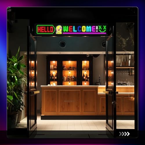 Image of Large Programmable LED Sign, P5 Resolution Indoor Store LED Sign, Bluetooth APP, for Business Retail Shop Window Display (43 inchx 6 inch)