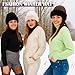 Bonuci 3 Pcs Winter Faux Fur Hat for Womens Trimmed Warm Fashion Hat Fluffy Soft Russian Hats Knit Stretch Cuffed Skull Cap
