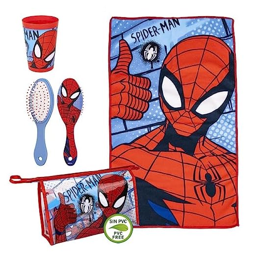 Neceser de Aseo de Spiderman - Cierre de Cremallera - 23 x 15 x 8 cm - Incluye Accesorios - Diseño Impermeable - Ideal para Llevar de Viaje - Producto Original Diseñado en España