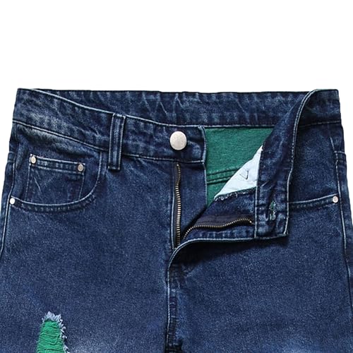 Men Jeans Slim Fit Mens Straight Leg Jeans Mens Ripped Jean Fashion Distressed Comfort Waist Pants3