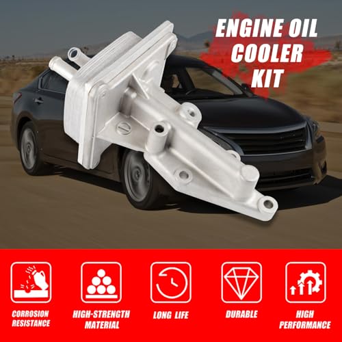 Engine Oil Cooler Kit with Gasket Compatible with 2007-2013 Nissan Altima 2008-2013 Rogue 2007-2011 Sentra L4 2.5L Replaces 21300-JA06A 21304-JA00A 918-402 - Image 3