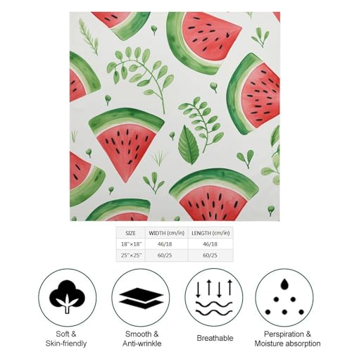 Watermelon Pattern Women's Silk-Like Fashion Head Scarf Versatile Satin Square Bandana Kerchief2