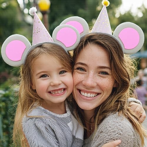 CATMEYE Maus Ohren Haarreifen Set, Tier Kostüm mit Schwanz, Verkleidung für Kinder, Party, Karneval (Grau)